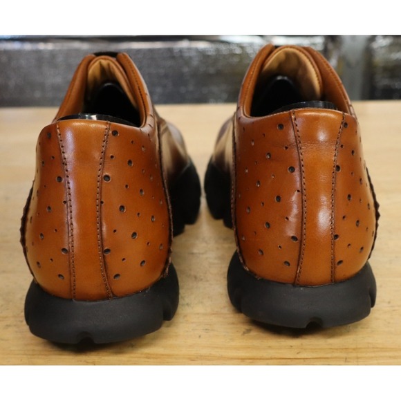 Vintage Oakley Tuxedo Golf Shoes Mens Size 7 W Brown Leather Made in Italy Cleat main image 8